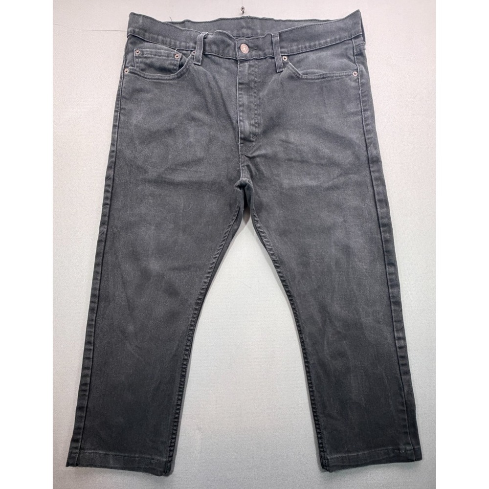 Levis 513 Slim Straight Jeans Black Denim Pants 08513-0124 | Men's 36x30